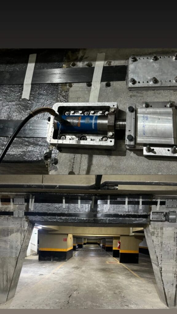 Protensão em laminado de fibra de carbono